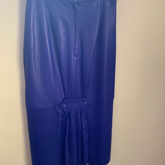 Vintage DANIER | Retro 80’s Canada Genuine Leather Skirt & Jacket // Purple Gold - Picture 2 of 5